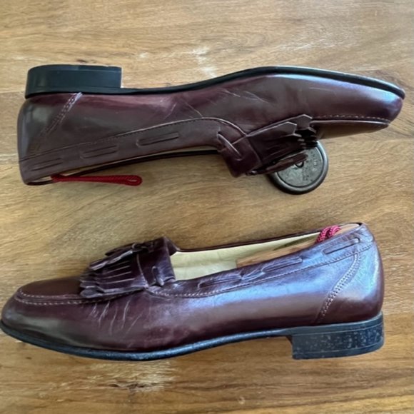 VTG Stacy Adams Mens Leather Kilt Tassel Dress Shoes‎ Size 9 Med M Maroon Red main image 4